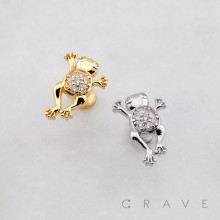 MULTI CZ RIBBIT FROG TOAD HOP THREADLESS (PUSH IN) 316L SURGICAL STEEL LABRET SET